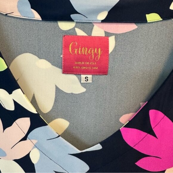 Gingy | Blue Pink Floral Shift Dress Size Small - Picture 5 of 7